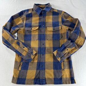 Kavu Northlake Shirt Jacket Men's Sz XS Yellow/Blue Plaid
